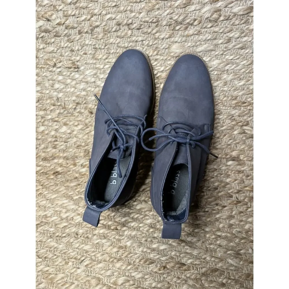 B Blass Men's Navy Blue Ankle High Dress Shoes Boots Size 8.5 MSRP $80